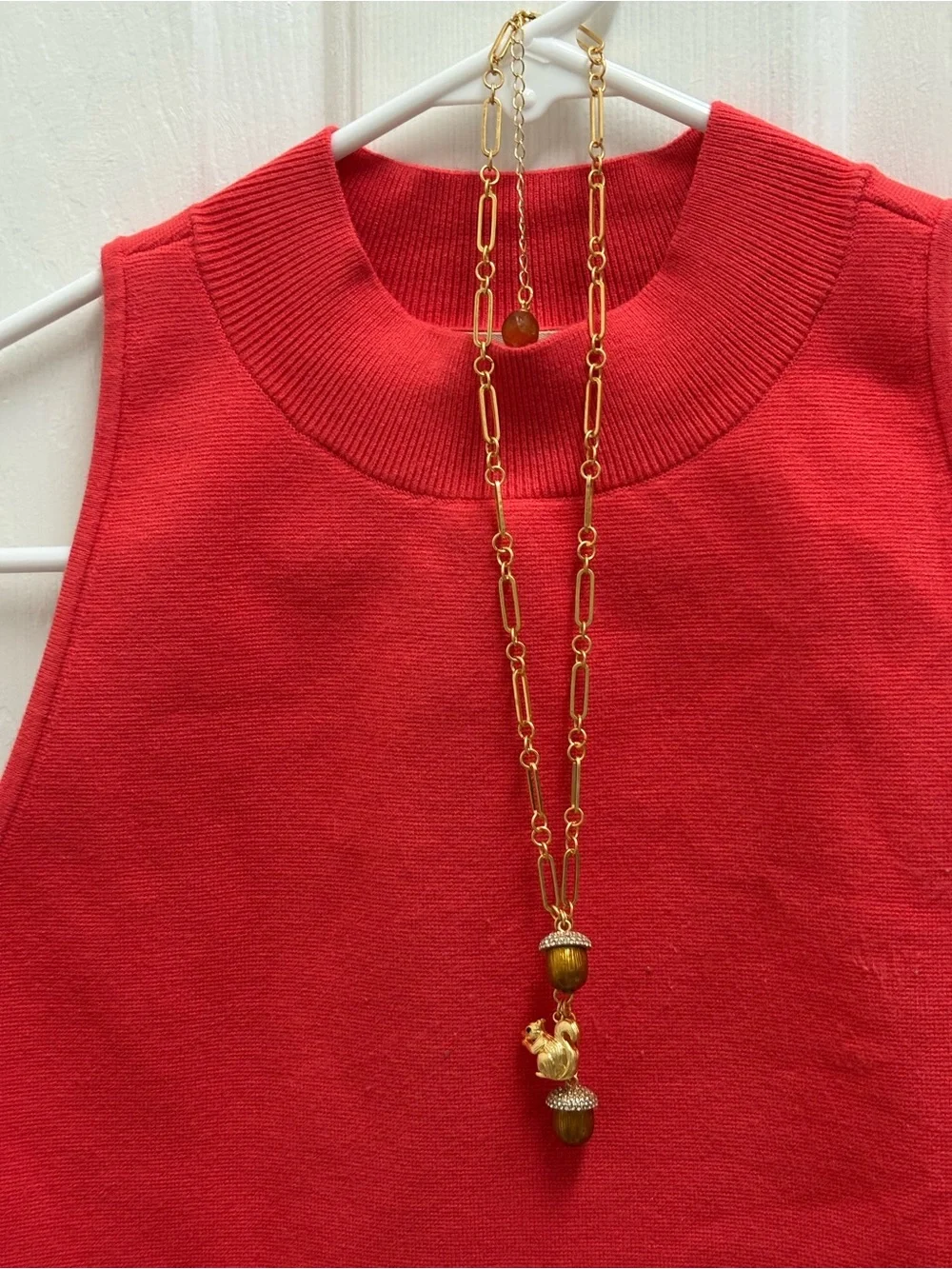 Gold Long Pendant Necklace with Beads - Women Jewelry